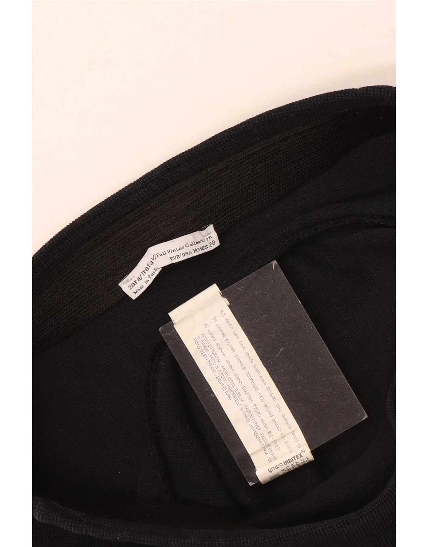 Zara Womens Trafaluc Mini Skirt Medium W28 Navy Blue Cotton - Image 3