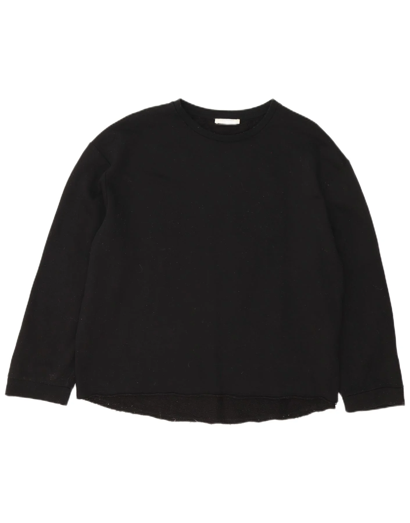 Zara Womens Trafaluc Oversized Blouse Top UK 16 Large Black Cotton
