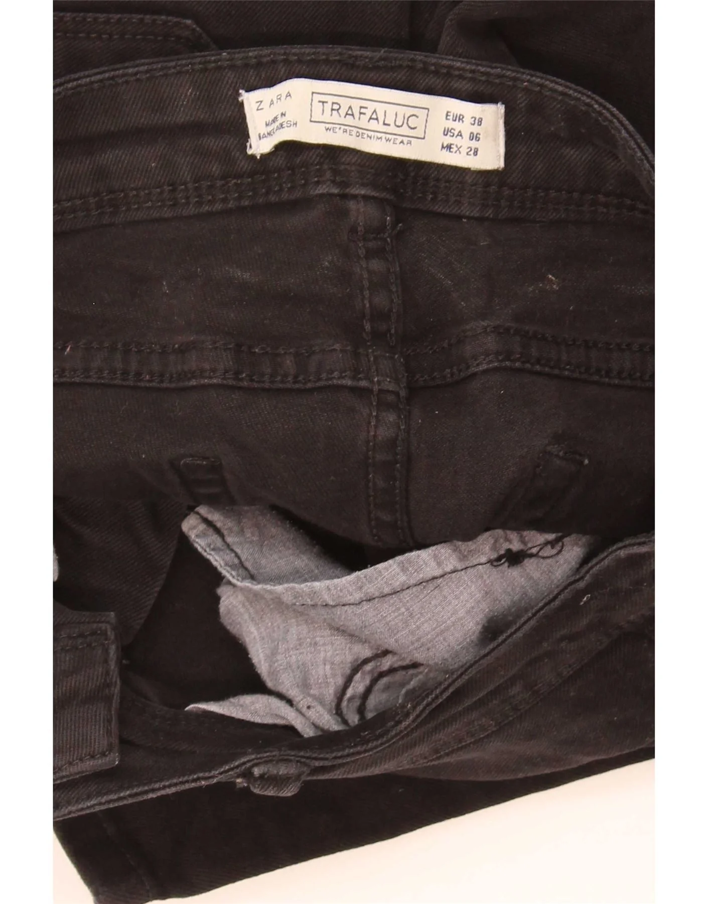Zara Womens Trafaluc Skinny Jeans EU 38 Small W28 L32 Black - Image 3