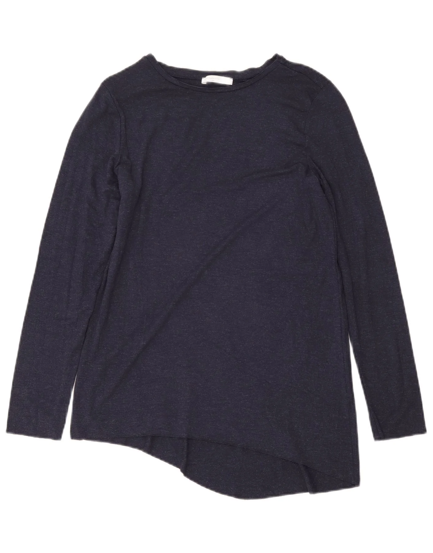 Zara Womens Trafaluc Top Long Sleeve UK 10 Small Navy Blue Flecked