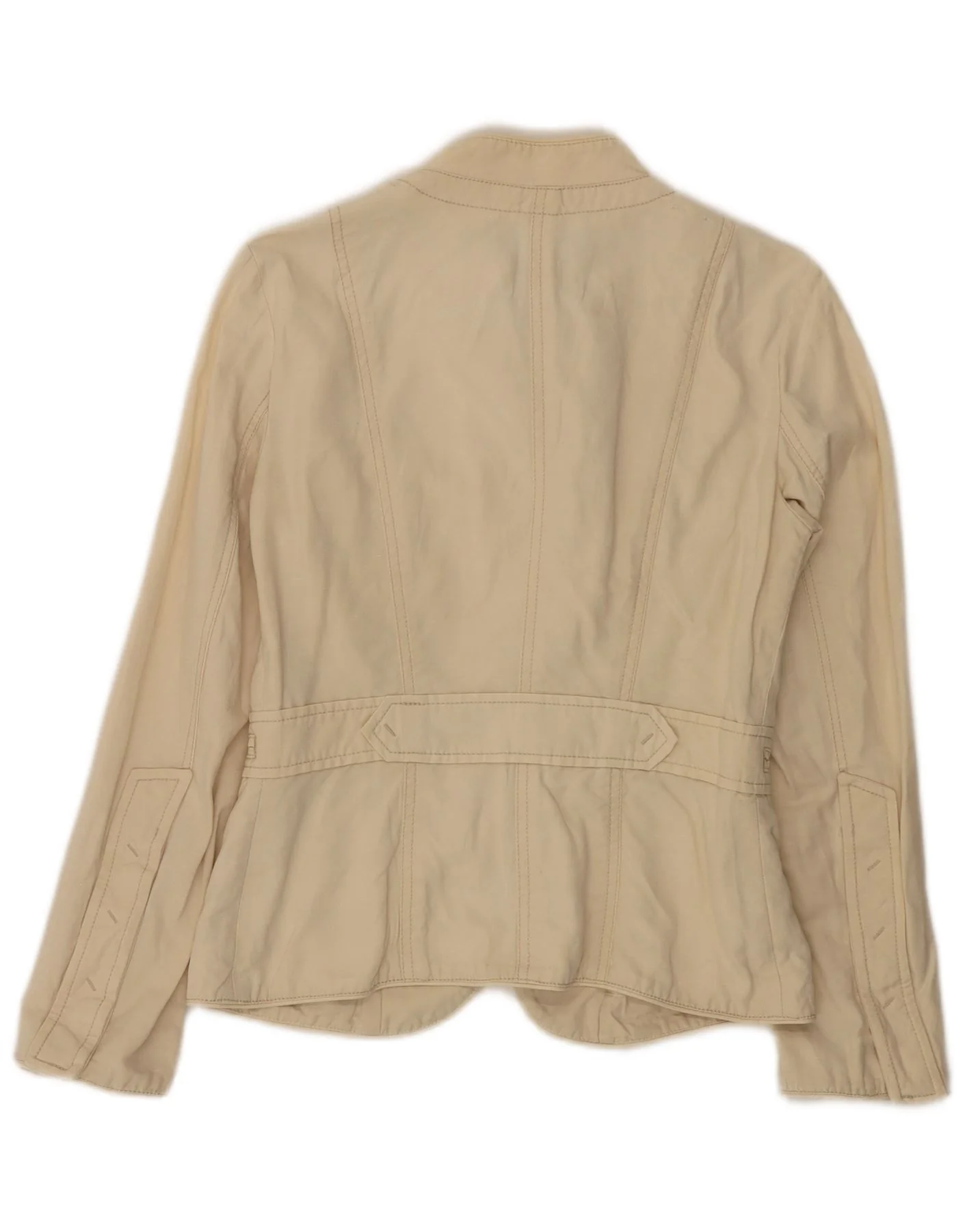 Zara Womens Utility Jacket UK 12 Medium Beige Cotton - Image 2