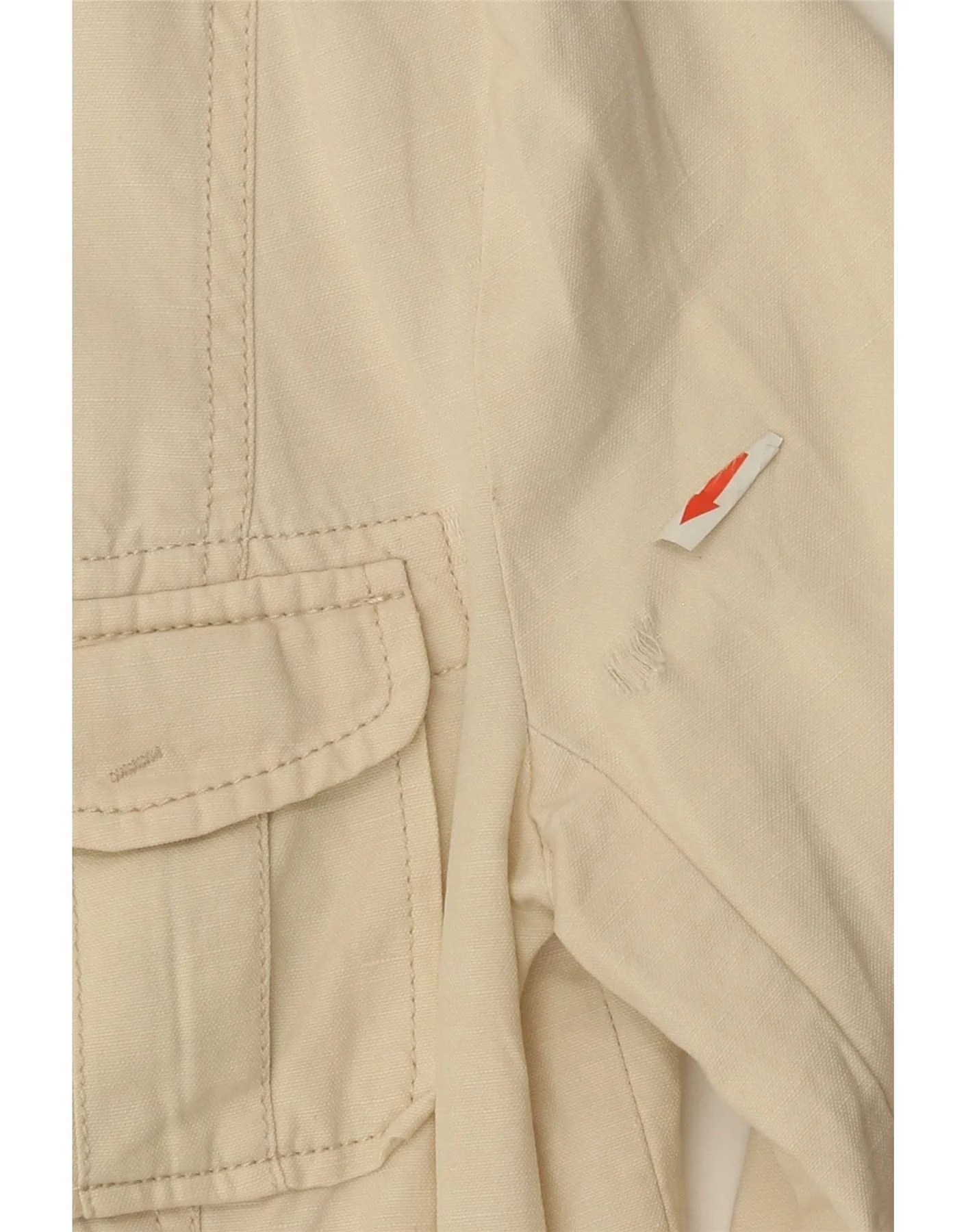 Zara Womens Utility Jacket UK 12 Medium Beige Cotton - Image 3