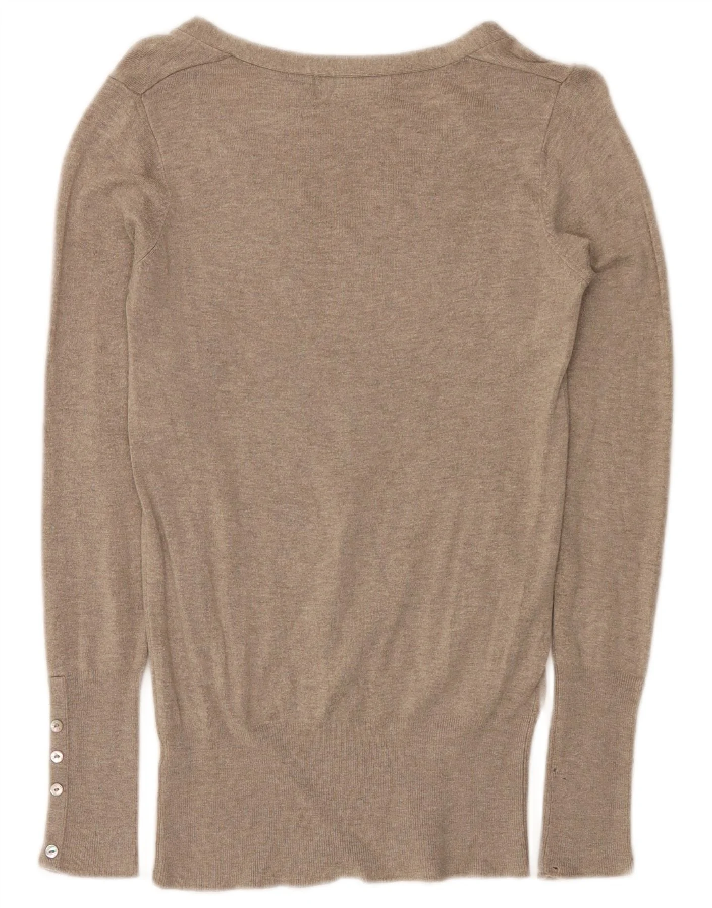 Zara Womens V-Neck Jumper Sweater UK 10 Small Grey Flecked Rayon - Image 2