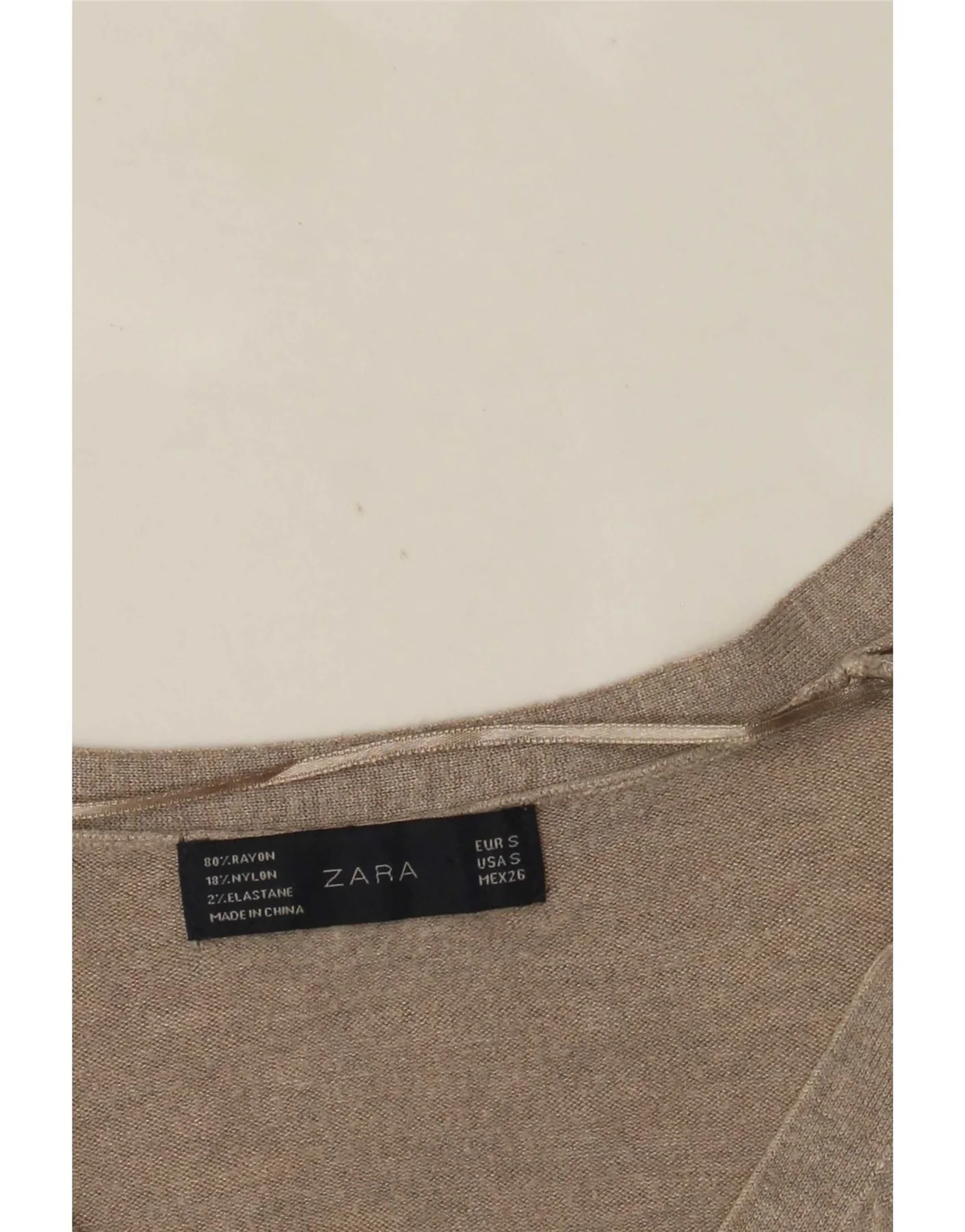 Zara Womens V-Neck Jumper Sweater UK 10 Small Grey Flecked Rayon - Image 4