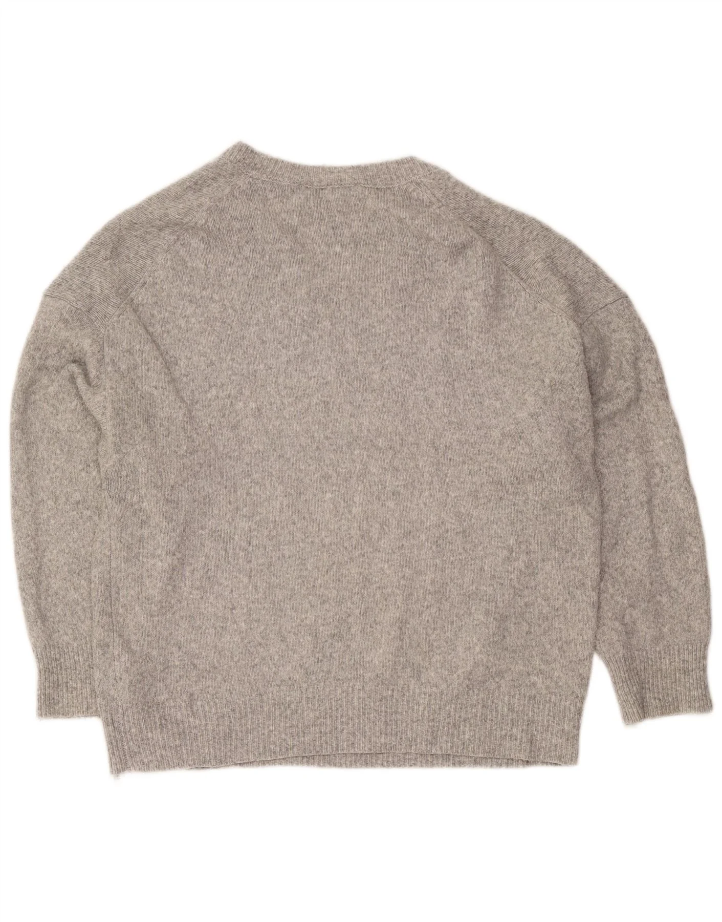 Zara Womens V-Neck Jumper Sweater UK 16 Large Grey Flecked Acrylic - Image 2