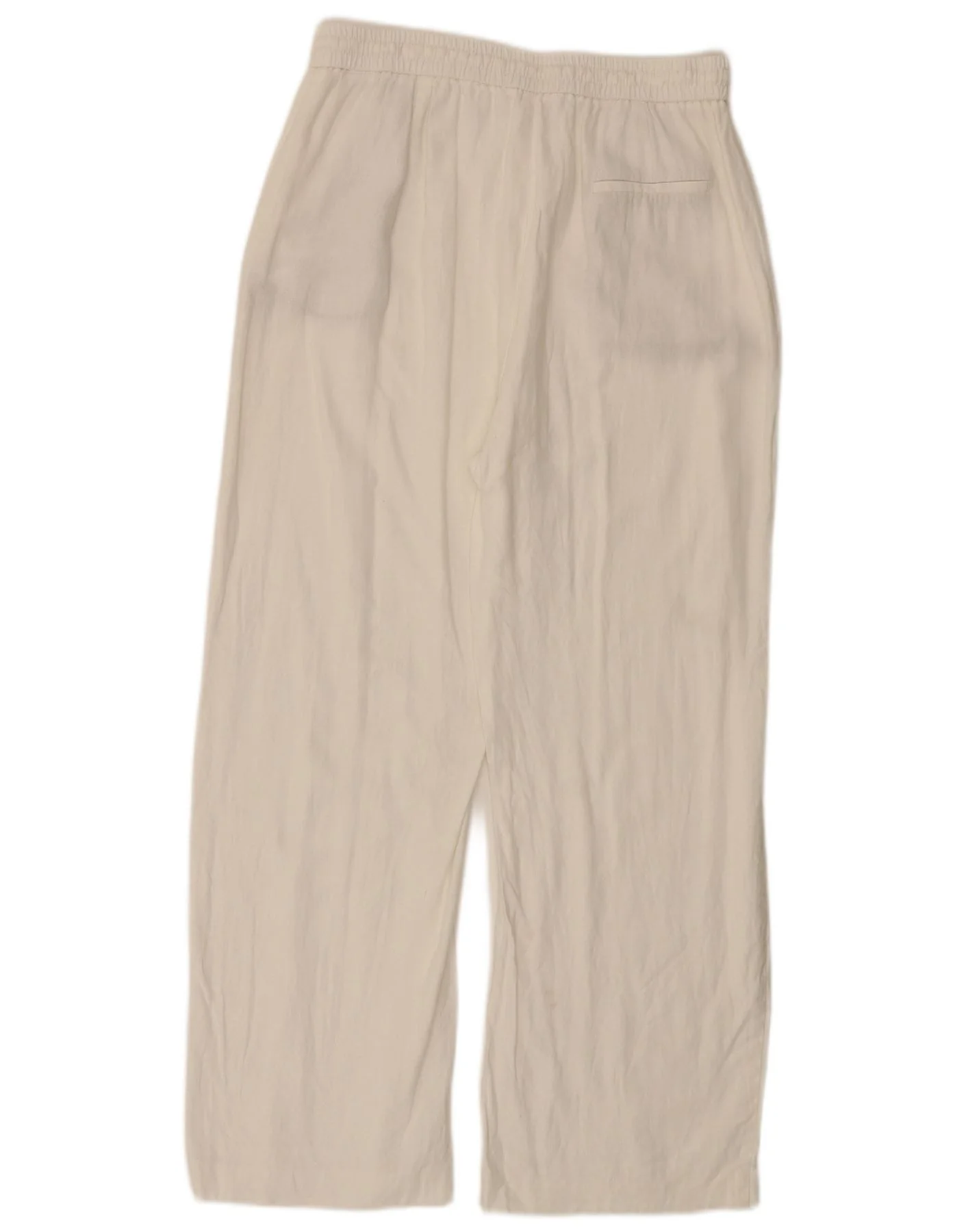 Zara Womens Wide Leg Casual Trousers Large W30 L28 White Viscose - Image 2