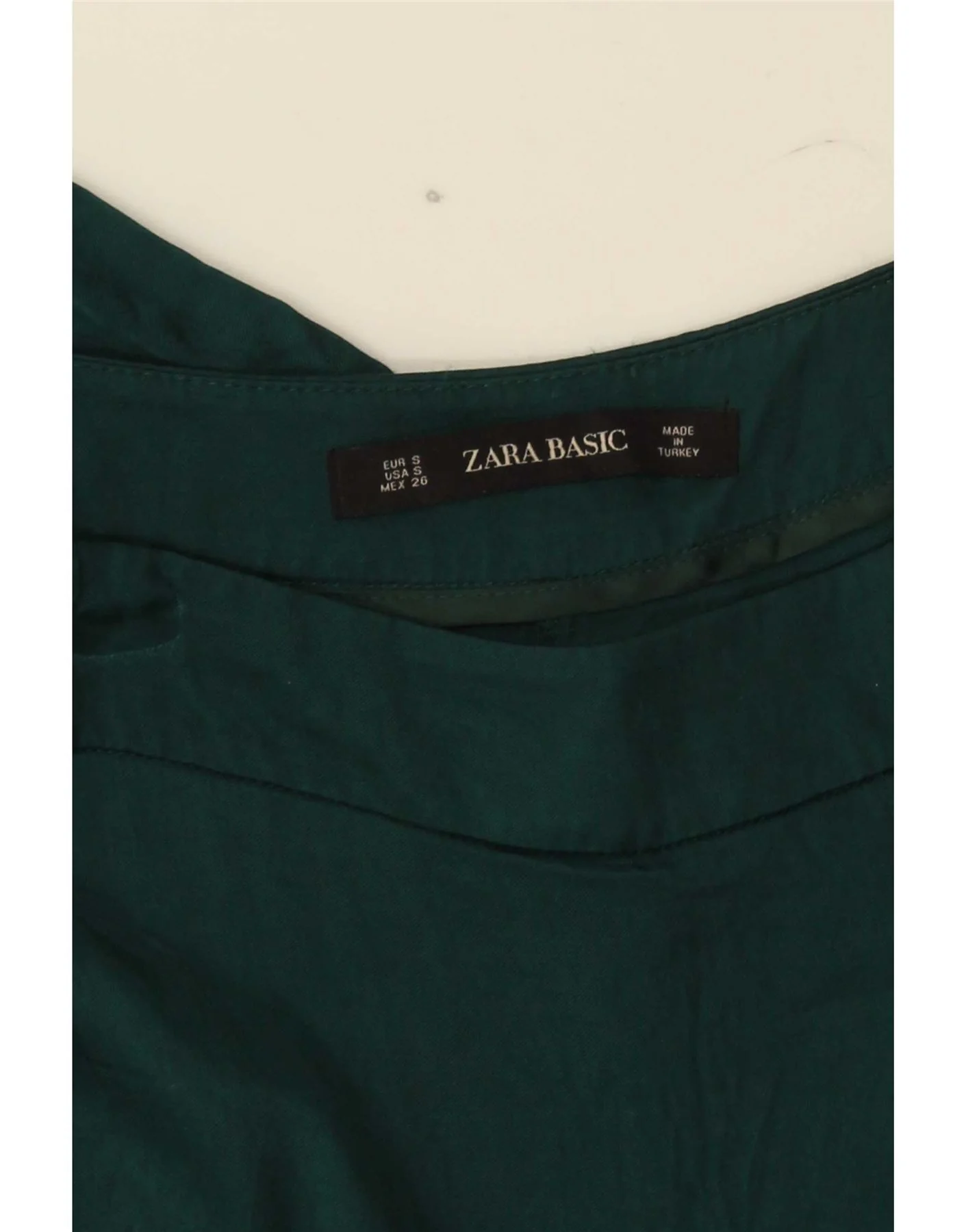 Zara Womens Wide Leg Casual Trousers Small W26 L26 Green - Image 3