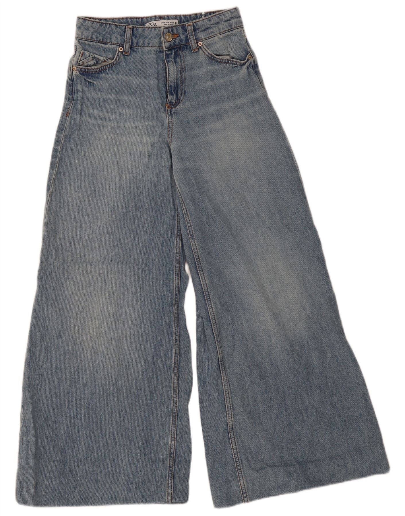 Zara Womens Wide Leg Jeans EU 32 2XS W22 L29 Blue