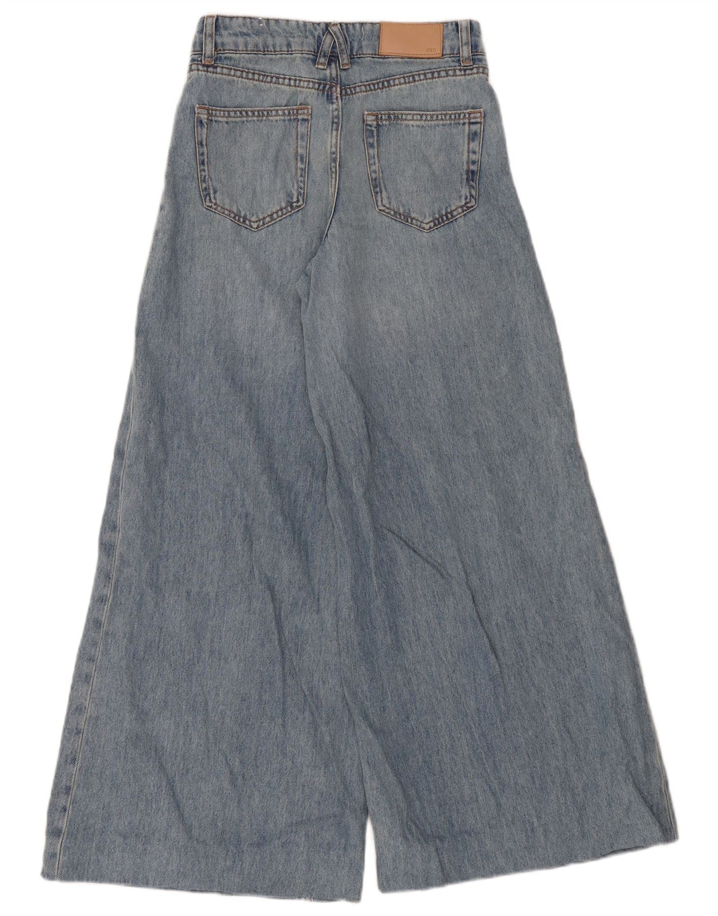 Zara Womens Wide Leg Jeans EU 32 2XS W22 L29 Blue - Image 2
