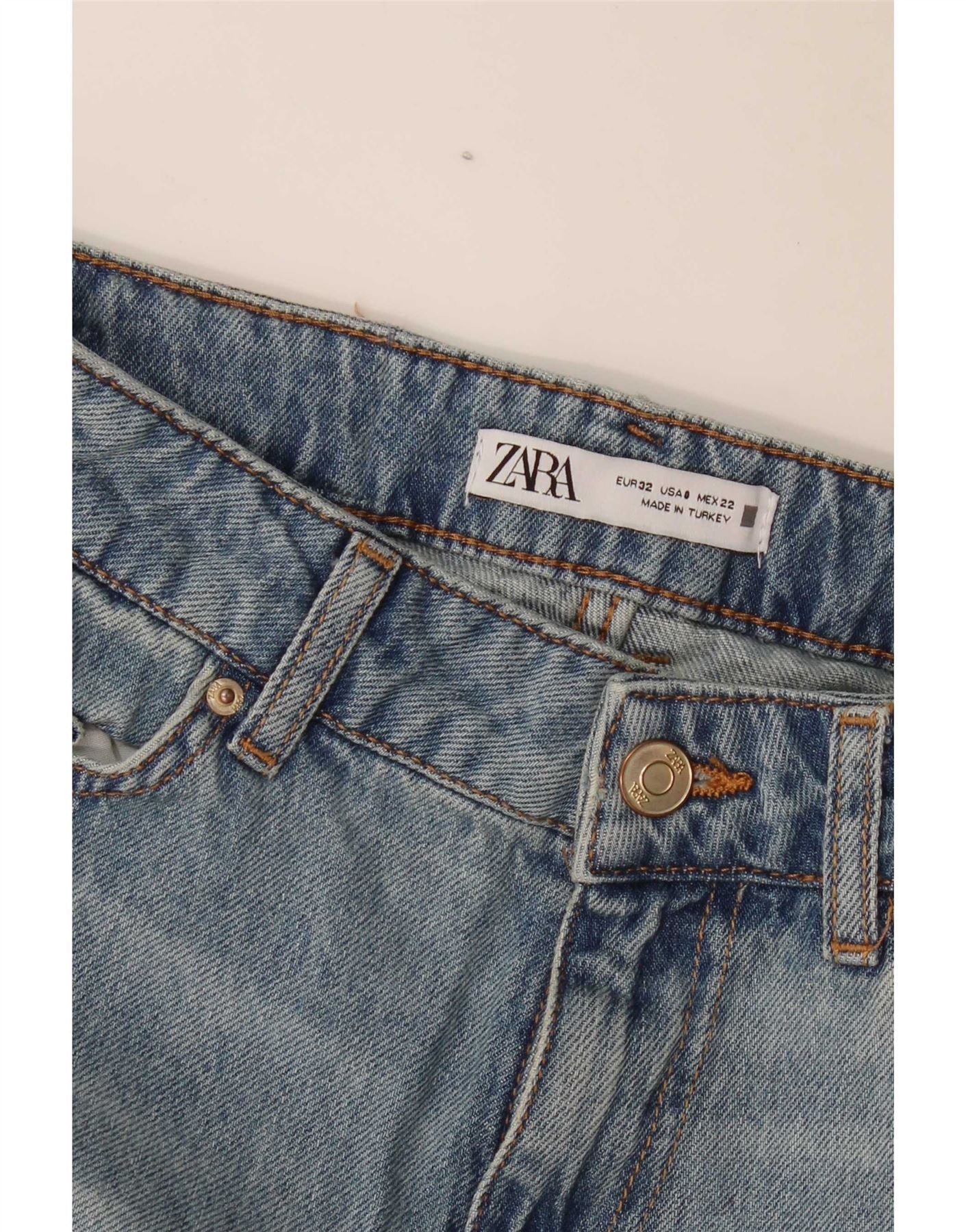 Zara Womens Wide Leg Jeans EU 32 2XS W22 L29 Blue - Image 4