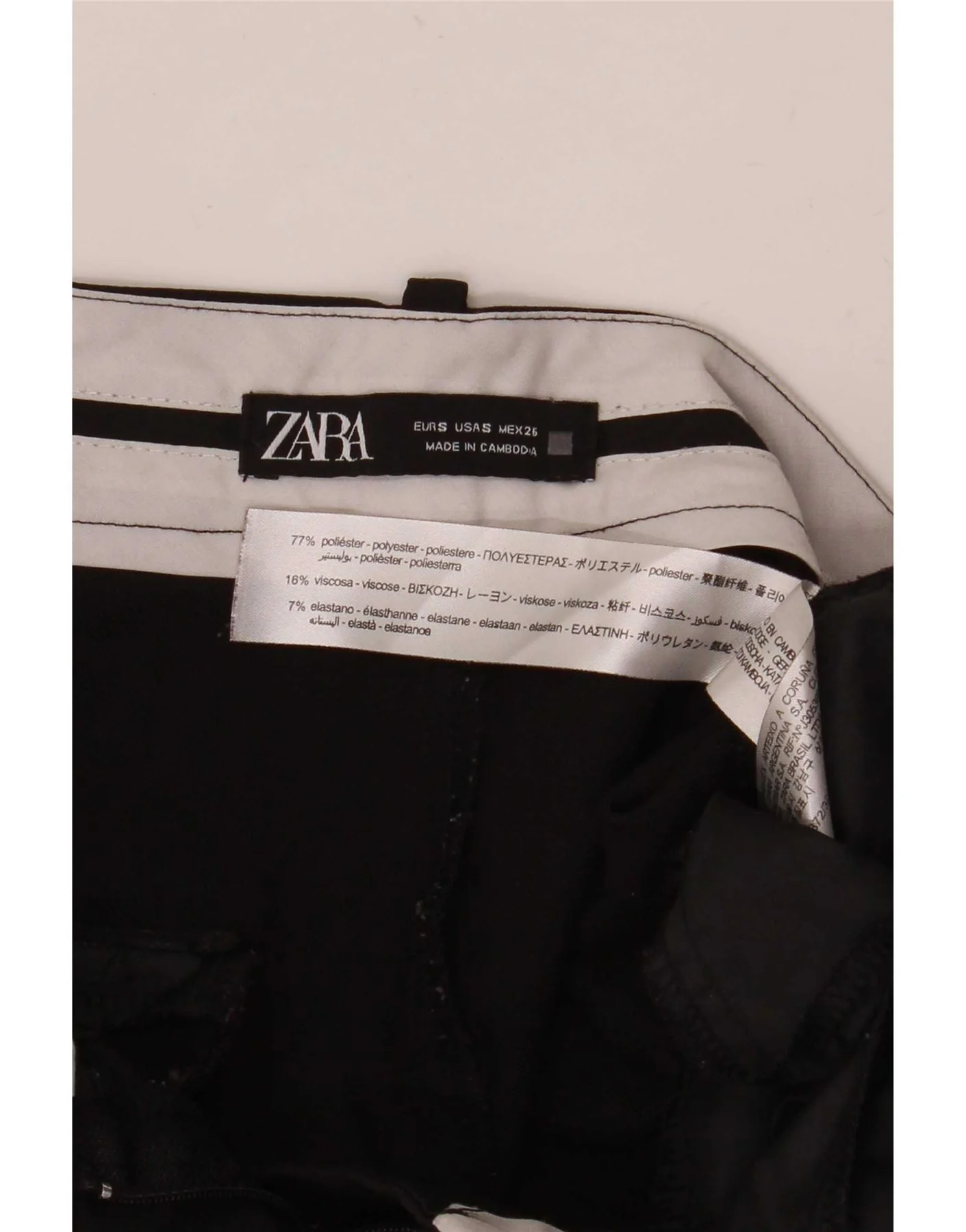 Zara Womens Wide Leg Suit Trousers Small W26 L28 Black Polyester - Image 3