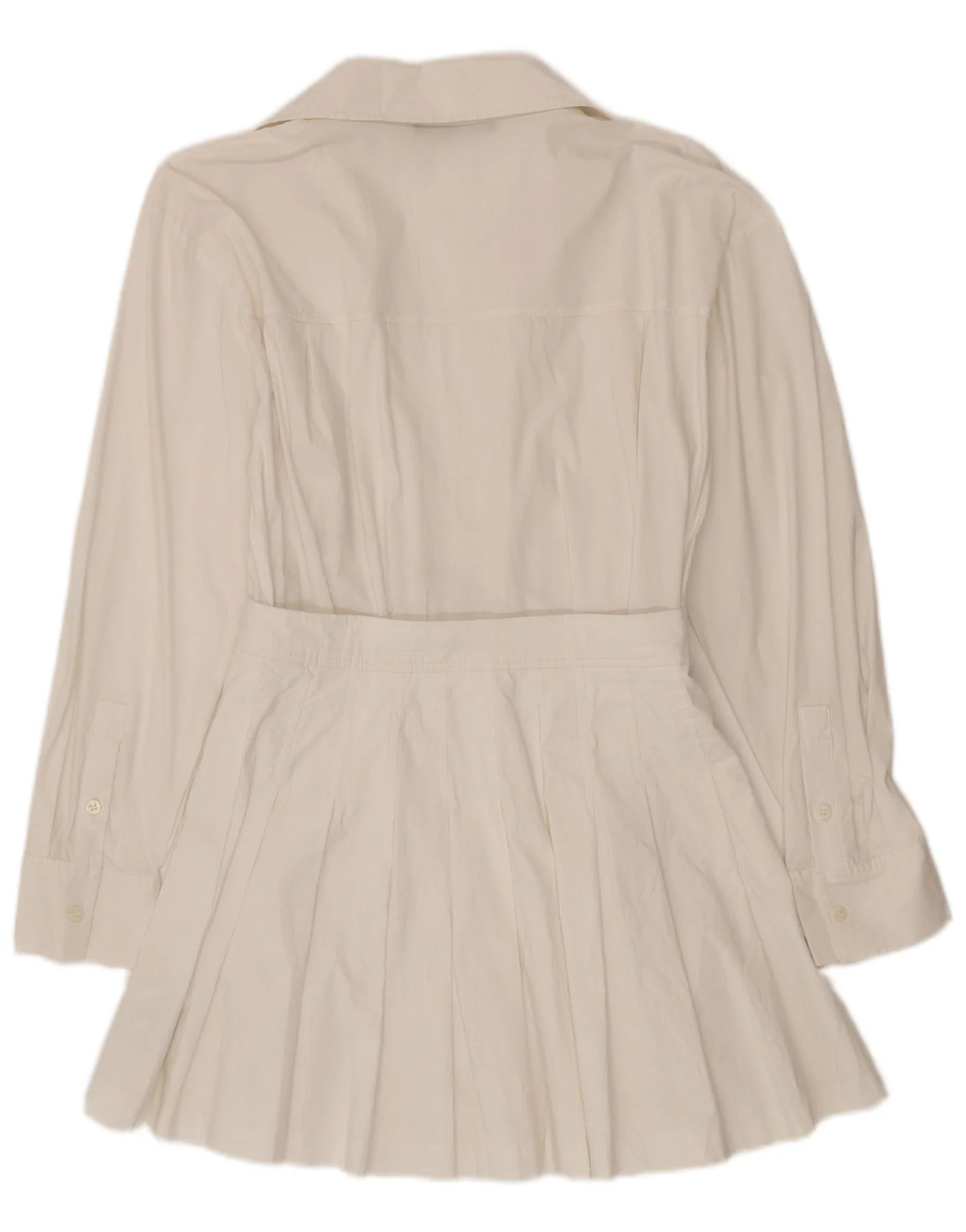 Zara Womens Wrap Long Sleeve Playsuit UK 10 Small White Cotton - Image 2