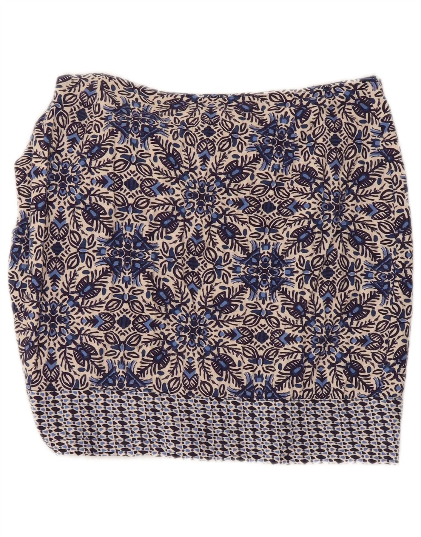 Zara Womens Wrap Skirt Small W26 Blue Floral Cotton - Image 2
